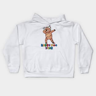 Dabbing Ox, Happy Moo Year 2021 Kids Hoodie